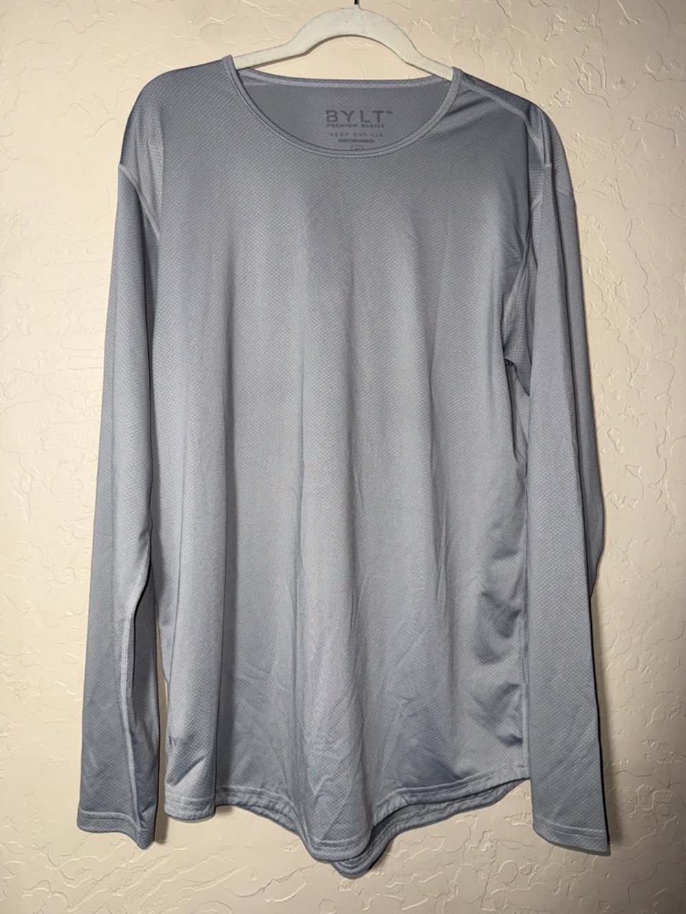 Bylt men’s drop cut long sleeve grey long sleeve size medium